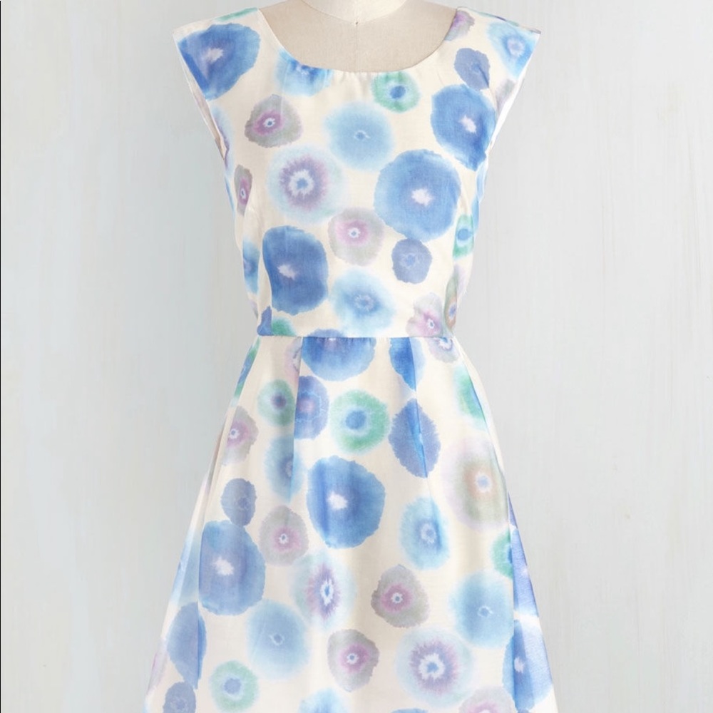 ModCloth Water color blue dress size medium